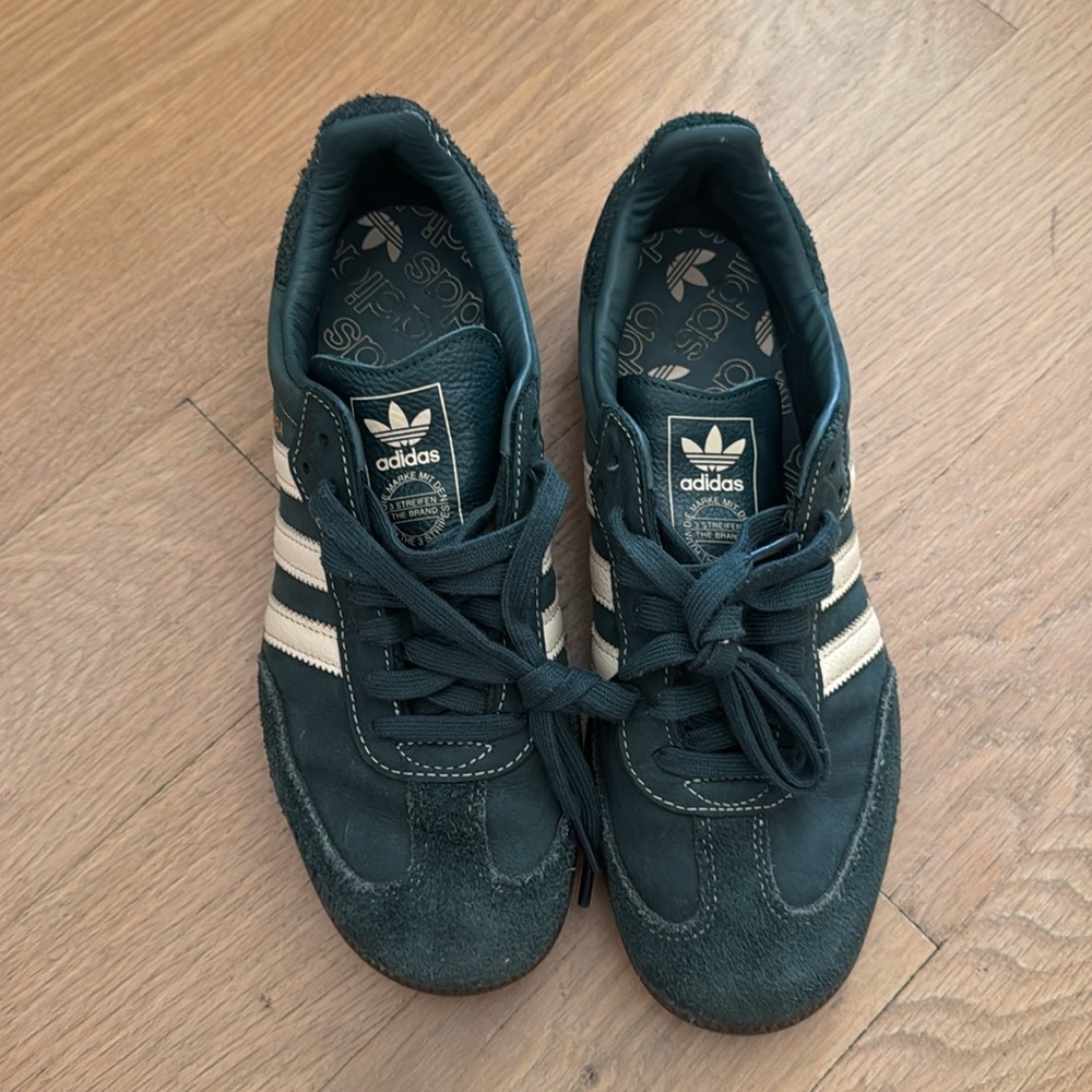 Adidas Samba Dark Green and White Women's Sneakers - Picture 2 of 6